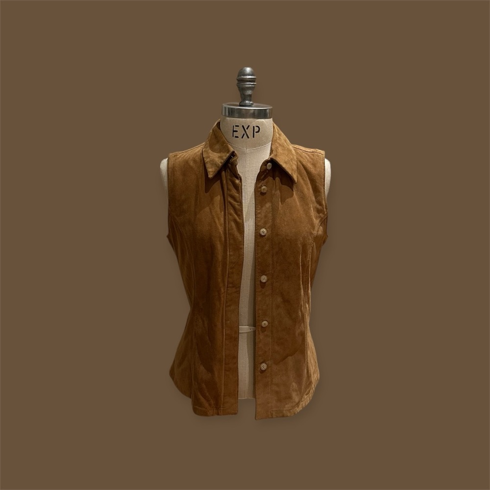 Saks Fifth Avenue Tan Western Suede Vest